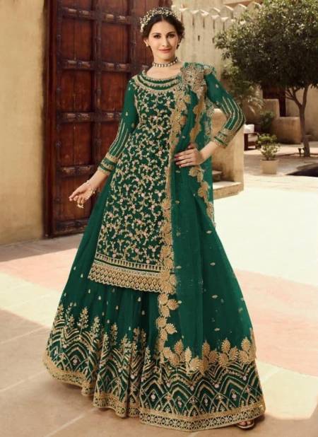 Green Colour Glossy Simar Amyra Shaivi New Latest Designer Soft Net Salwar Suit Collection 15030 D